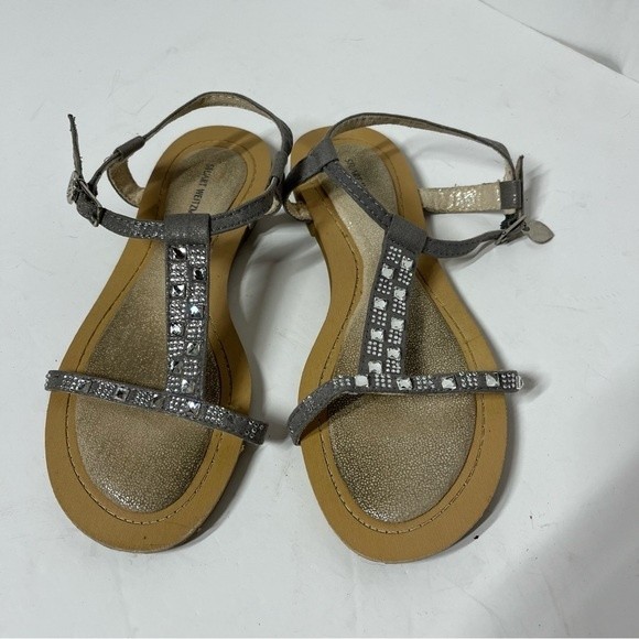 Stuart Weitzman Camia Doraly Crystalized T-Strap Sandal 5 - Picture 9 of 10